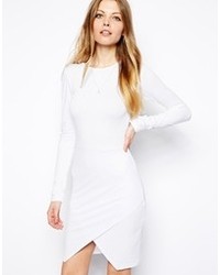 Asos Asymmetric Body Conscious Dress White