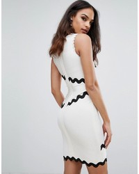 Forever Unique Bandage Dress With Contrasting Scalloping