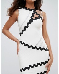 Forever Unique Bandage Dress With Contrasting Scalloping