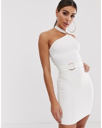The Girlcode Bandage Dress With Ring Detail In White