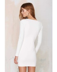 Nasty Gal Blowing Up Bodycon Dress Ivory