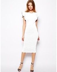 Asos Bodycon Dress With Structured Ruffle Sleeve