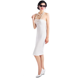 Choies White Bodycon Basic Off Shoulder Dress