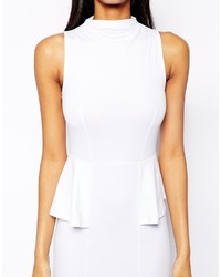 Asos Collection Midi Pencil Dress With High Neck And Peplum