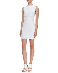 La Pina Megan Blister Textured Leather Accent Dress White