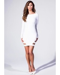 Missguided Bodycon Mini Dress With Slashed Hem In White