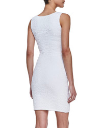 RVN Nyc Sleeveless Fitted Jacquard Dress White