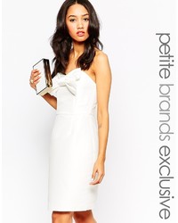 True Decadence Petite Bandeau Body Conscious Dress With Bow