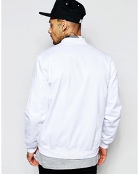 Asos Brand Bomber Jacket In White