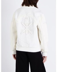 Opening Ceremony Logo Applique Wool And Leather Bomber Jacket
