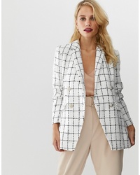 White Boucle Blazer