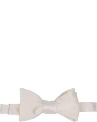 Barneys New York Silk Satin Bow Tie White