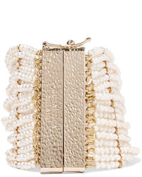 Rosantica Aurora Pearl Feather And Gold Tone Bracelet White