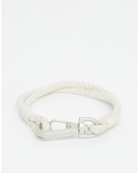 Asos Brand Rope Bracelet In White