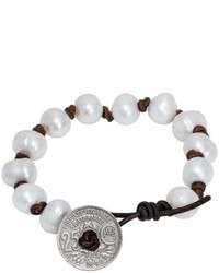 Mallory Et Cie Pearl Leather Bracelet