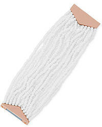Vince Camuto Rose Gold Tone White Seed Bead Multi Row Bracelet