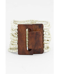 Spring Street Design Group Beaded Cuff Off White