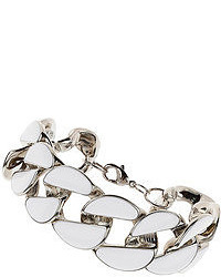 Wallis White Enamel Chain Bracelet