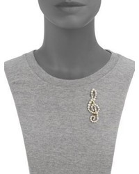 Marc Jacobs Treble Clef Faux Pearl Brooch