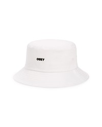 Obey Bold Embroidered Cotton Twill Bucket Hat In White At Nordstrom