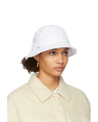 Sjyp White Terry Logo Bucket Hat