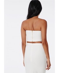 Missguided Cut Out Hem Bralet White