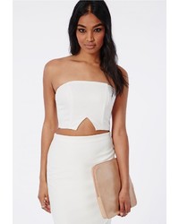 Missguided Cut Out Hem Bralet White