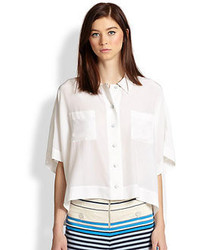 Marc by Marc Jacobs Frances Silk Cropped Shirt