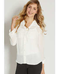 Maurices The Perfect Button Down Blouse With Two Pockets