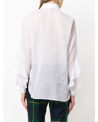 N°21 N21 Ruffle Sleeve Sheer Shirt