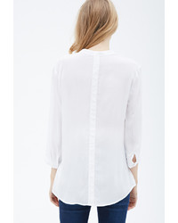 Forever 21 Pintucked Button Down Blouse