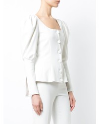 Christian Siriano Puff Sleeved Button Jacket
