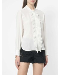 Chloé Ruffle Trim Mandarin Collar Shirt