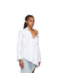 Alexander Wang White Tucked Oxford Blouse