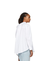Alexander Wang White Tucked Oxford Blouse