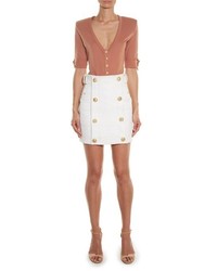 Balmain Button Front Mini Skirt