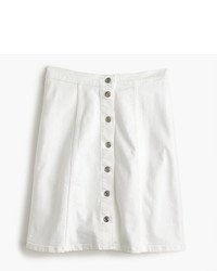 J.Crew Button Front White Denim Mini Skirt