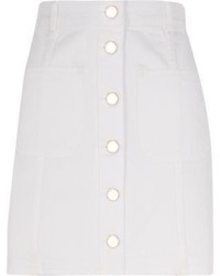 River Island White Button Up Skirt
