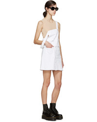 Sjyp White Buttoned Denim Miniskirt