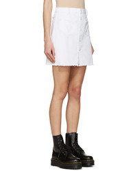 Sjyp White Buttoned Denim Miniskirt