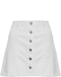 Quiz White Denim Button Skirt