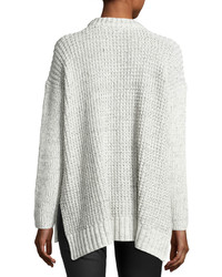 1 STATE 1state Drop Shoulder Cable Knit Sweater Off White