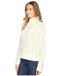 Brigitte Bailey Adara Cable Knit Sweater With Bead Detail Sweater