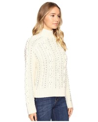 Brigitte Bailey Adara Cable Knit Sweater With Bead Detail Sweater