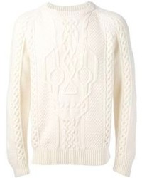 Alexander McQueen Skull Cable Knit Sweater