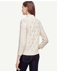 Ann Taylor Braided Cashmere Sweater