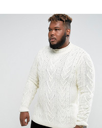 ASOS DESIGN Asos Plus Cable Knit Jumper In Oatmeal