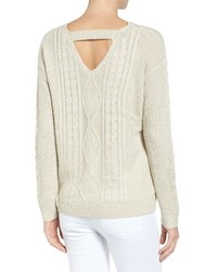 RD Style Back Cutout Cable Knit Sweater