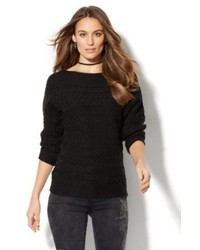 New York & Co. Bateau Neck Cable Knit Sweater