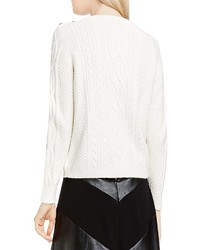 Vince Camuto Button Shoulder Cable Knit Sweater